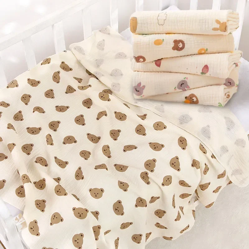Baby Swaddling Blanket for Newborn Cotton Muslin Cover Swaddle Blanket Bedding Infant Bath Towel Items Mother Kids Stuff 80cm 3