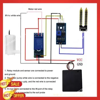 B47C Automatic Irrigation System Self Watering DIY Kit Garden Greenhouse Flower Water Pump Soil Moisture Sensor Relay Module 1