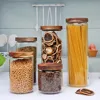 1/5 Glass Food Storage Jars,Glass Storage Containers Clear Glass Food Canister with Bamboo Lid Airtight For Coffee,Flour, Sugar 6