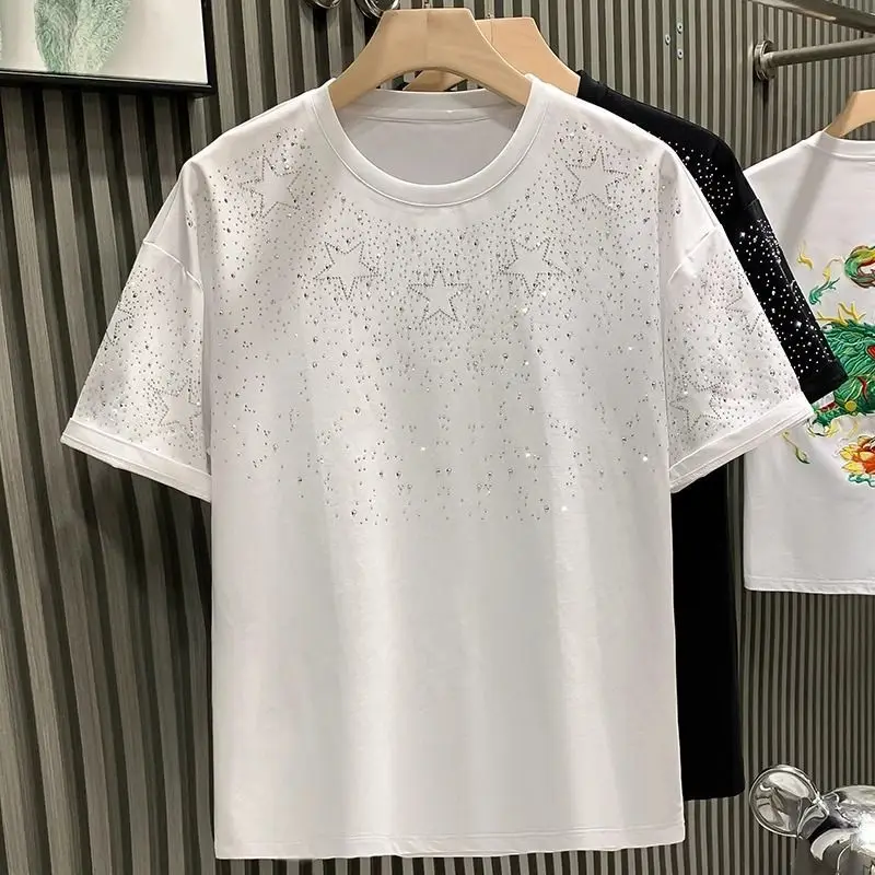 Magliette estive larghe da uomo a maniche corte con bottone Street Top da uomo a