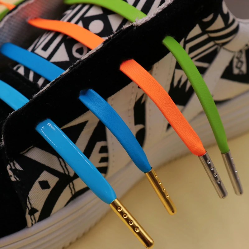 Official Weiou Eye-Catching Laces 7MM Best PU Leather Shoelaces Ultra Durable Cords Clothing Business Bootlace With Metal Aglets