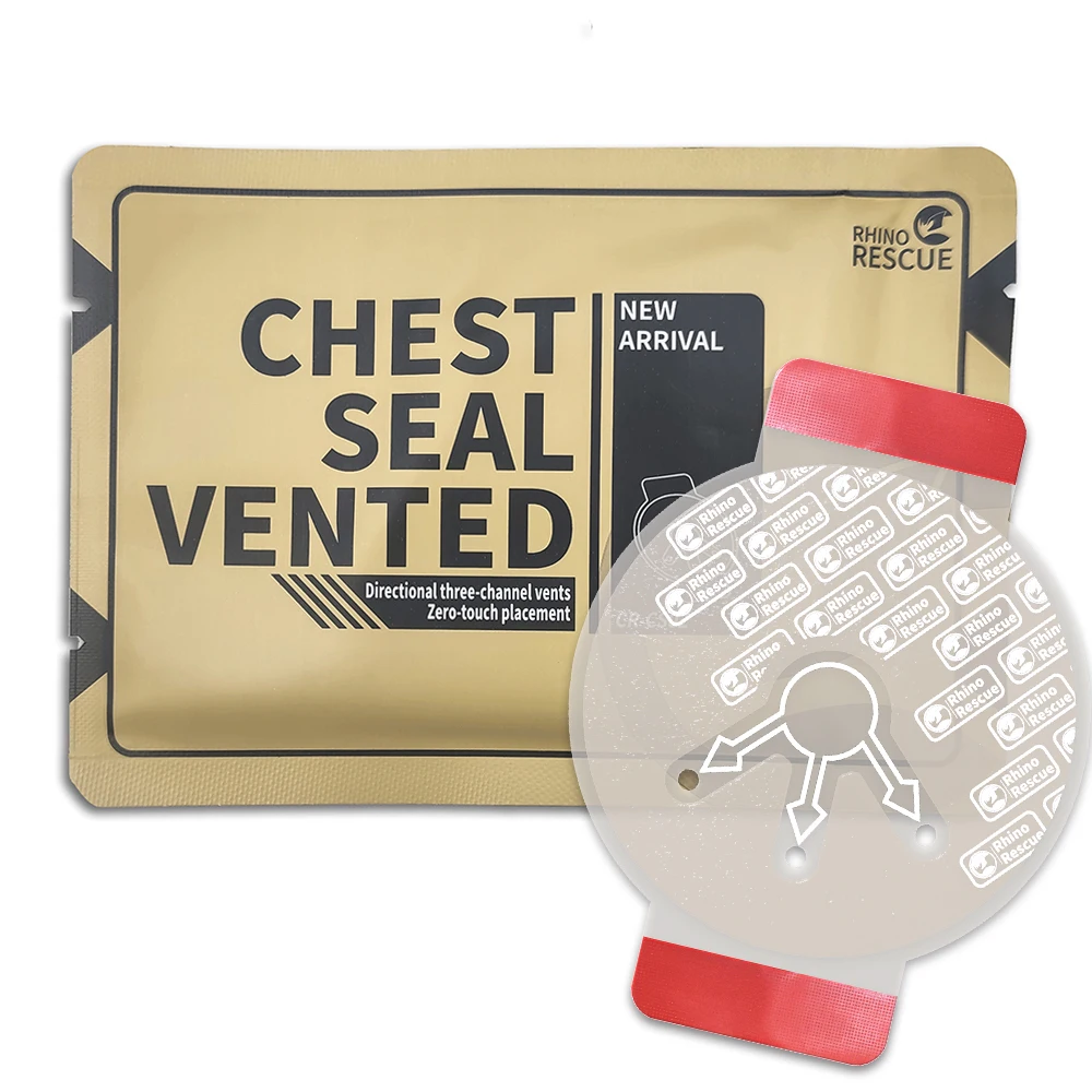 Rhino Chest Seal Medical Chest Seal Vented 3 Holes Two Handles Prevent