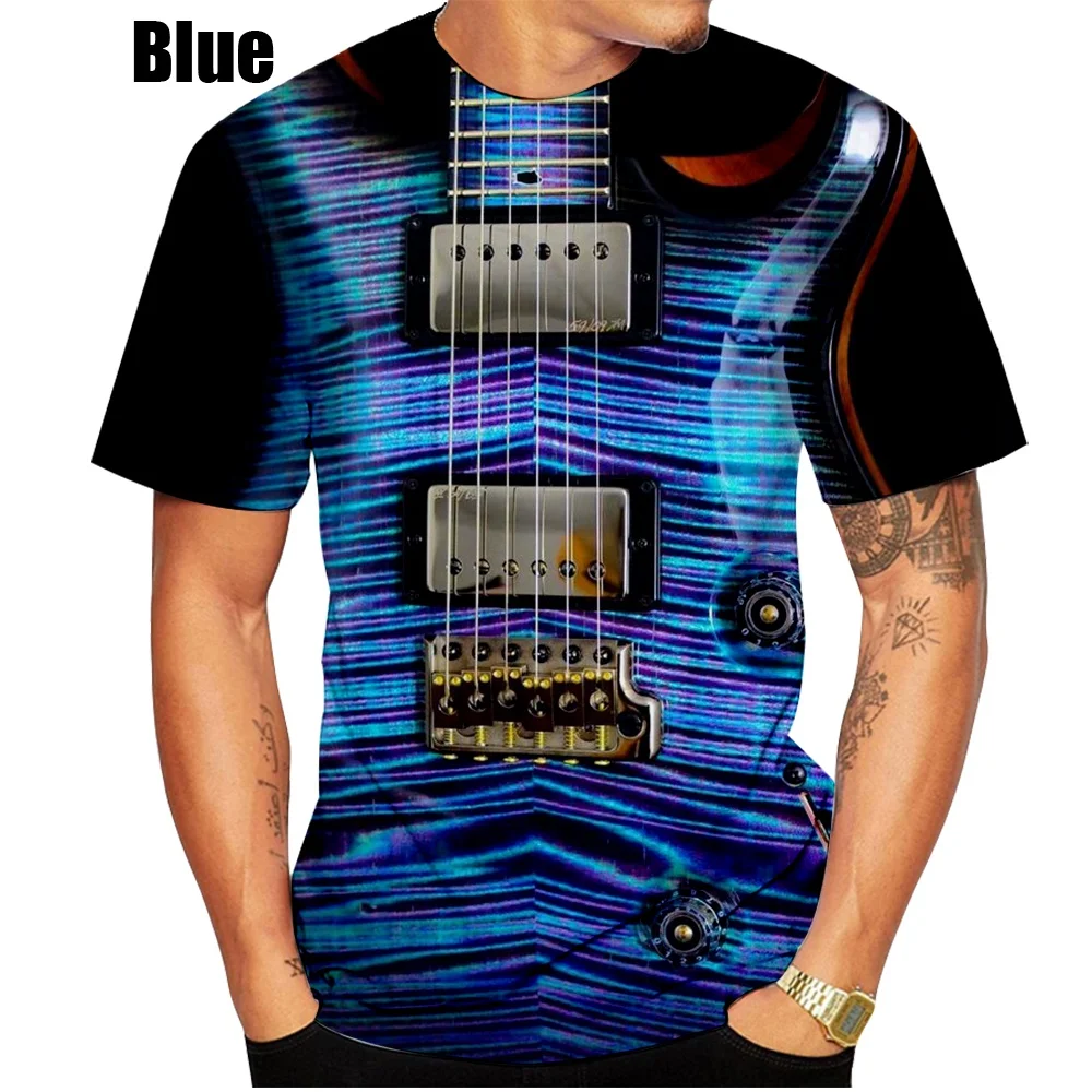 

2022 Men's/Women's 3d T-shirt Summer Fun Guitar Soft Comfortable Breathable Fashionable All-match 3d T-shirt