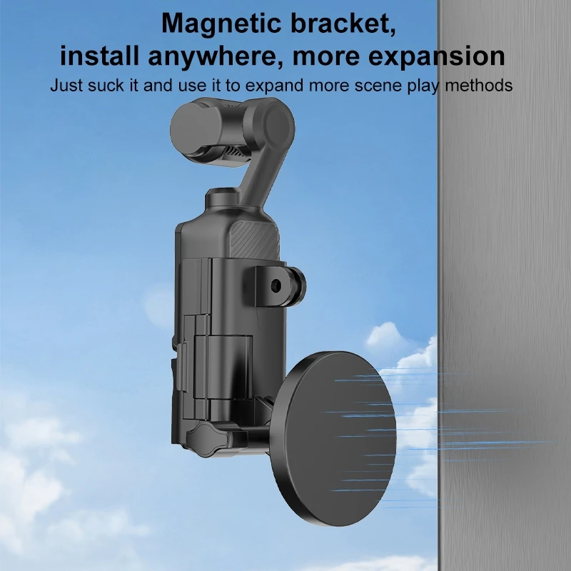 PULUZ Protective Frame Magnetic Desktop Mount Angle Adjustable Base For DJI OSMO Pocket 3 Expansion Adapter Magnet Suction Case