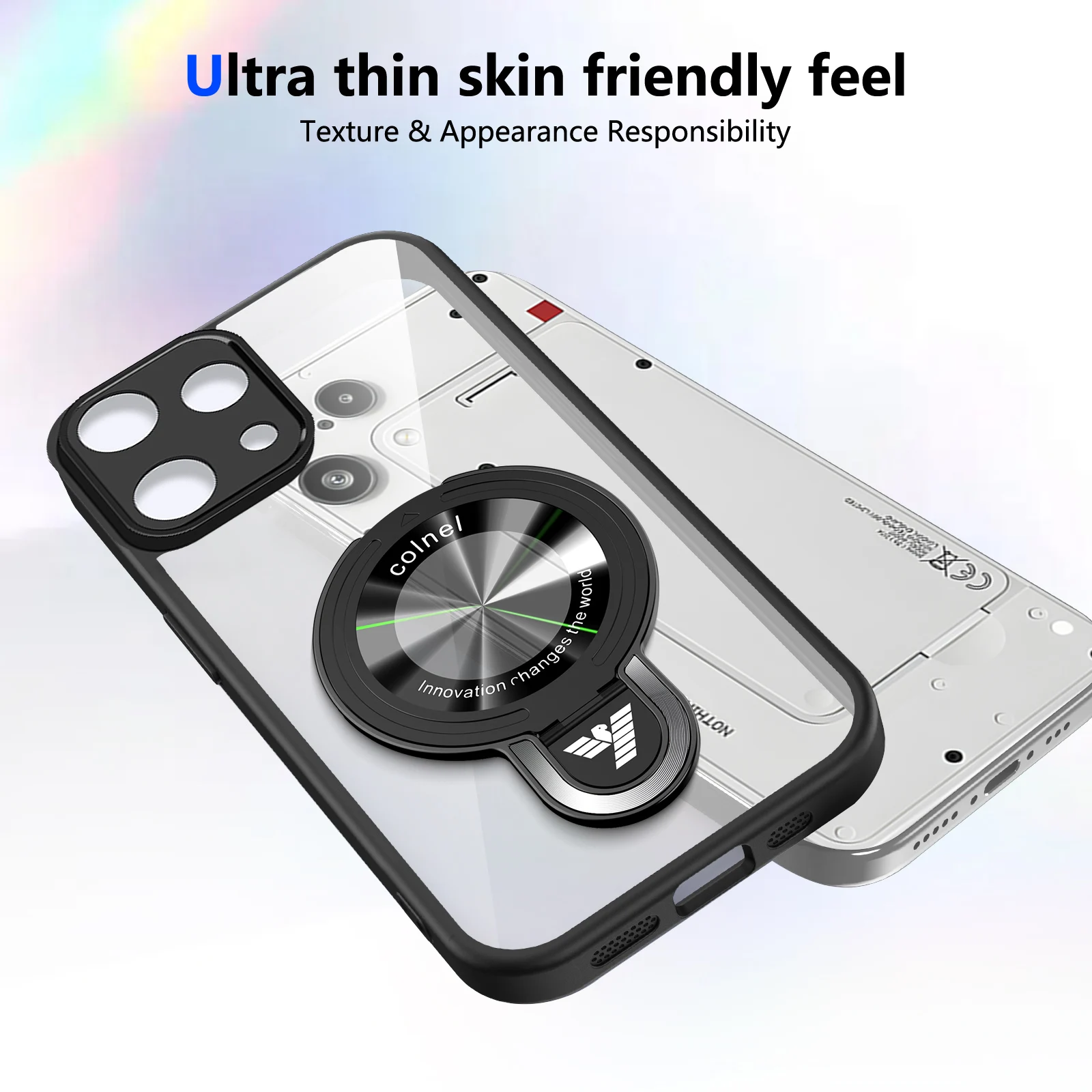 Stylish Transparent Magnetic Stand Back Cover