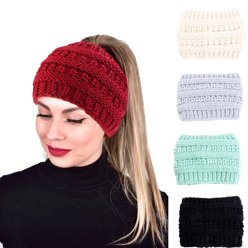 

New Winter Warm Wide Headbands Women Stretch Knitted Hairbands Thicken Turban Headwrap Bandana Ear Warmer Hair Accessories