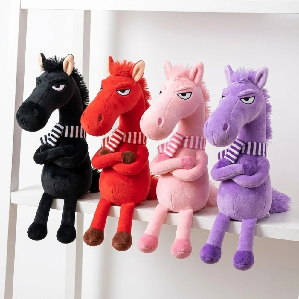 Whimsical Plush Horse Keychain – Sassy Pony Bag Charm with Grumpy Face