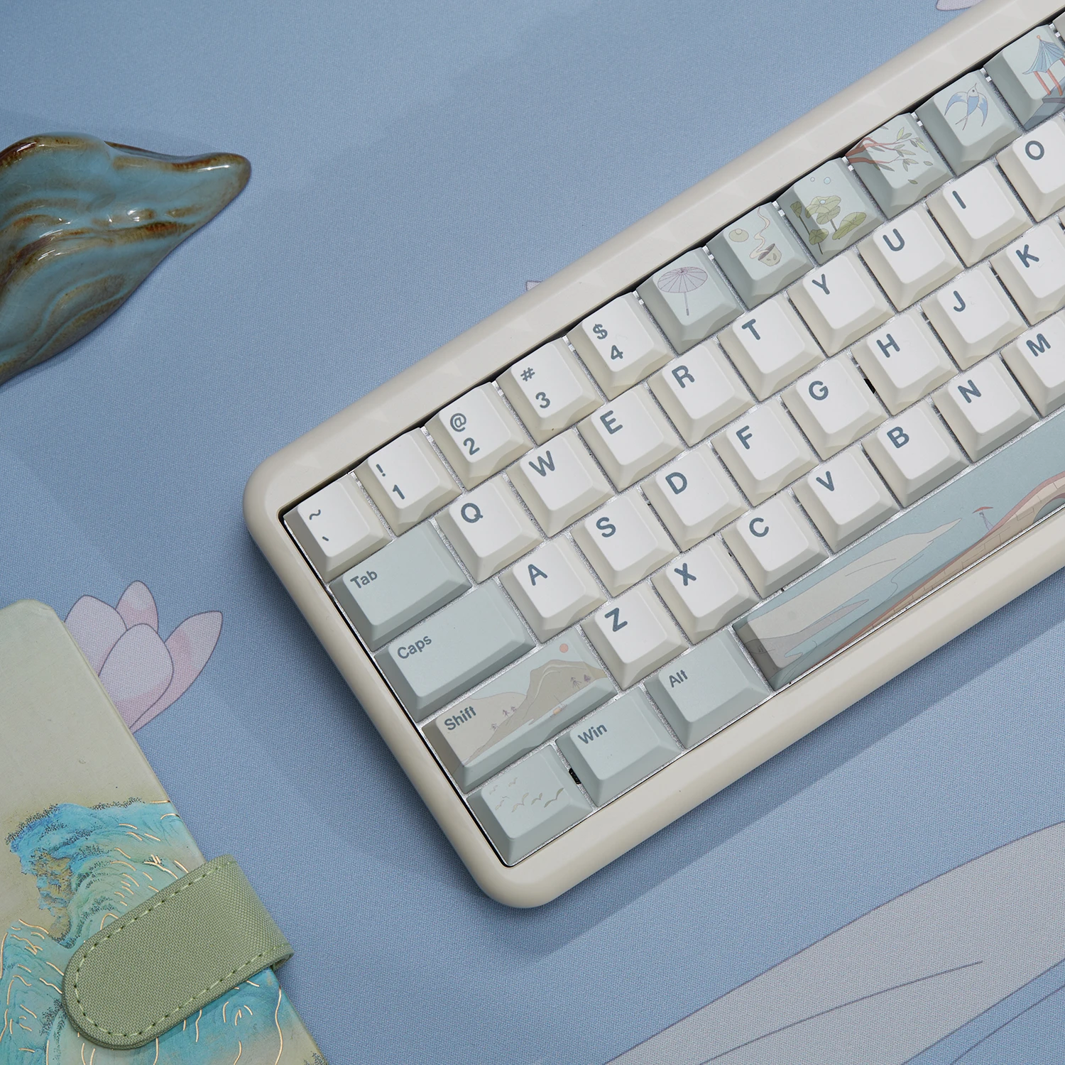 Yunzii-spring Tea 145 Full-key Dye Sub Pbt Custom Keycap Key-puller para Cherry Gateron mx Switch Teclado Mecânico Gaming - Imagem 4