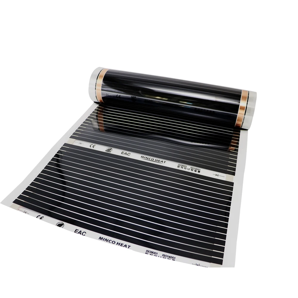 Minco Heat 140w/㎡ 50cm Width 220V 5~50 Square Meter All Size Infrared  Warm Floor Film Heating Mat Made In Korea