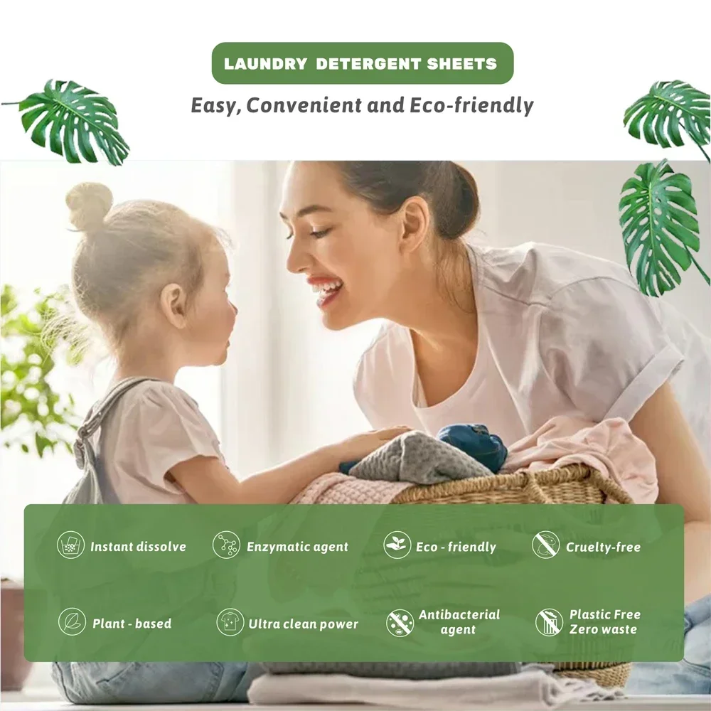 Perfeclean Wholesale price Laundry Detergent Eco Friendly Eco Friendly Laundry Detergent Strips Paper Laundry Liquid Detergent 3