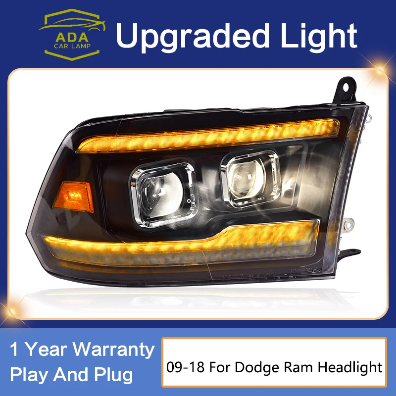 

Car Head Light Lamp Assembly Full LED For Dodge Ram 1500 Headlights 2009-2018 With Sequential Turn Signal