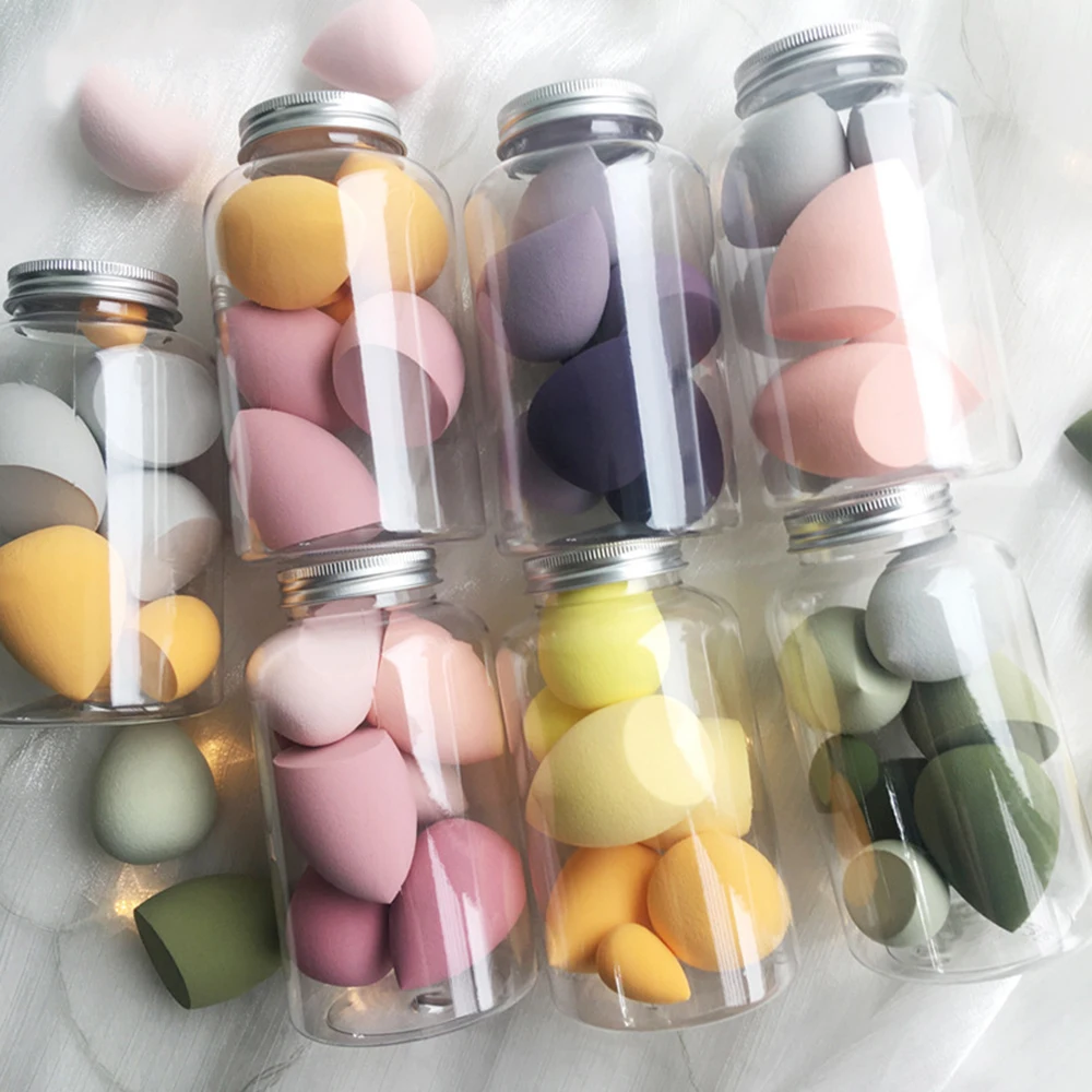 Esponja de maquiagem de diferentes tamanhos seco e úmido uso cosmético esponja de maquiagem maquiagem pó blush ferramentas de beleza com caixa de armazenamento - Productos do TikTok que valem a pena comprar