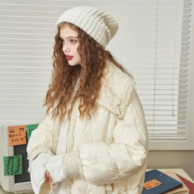 

Sandro Rivers Lapel down Jacket 2023 Autumn and Winter New Korean down Jacket Female Designer Short Warm-Keeping Cotton Clothing