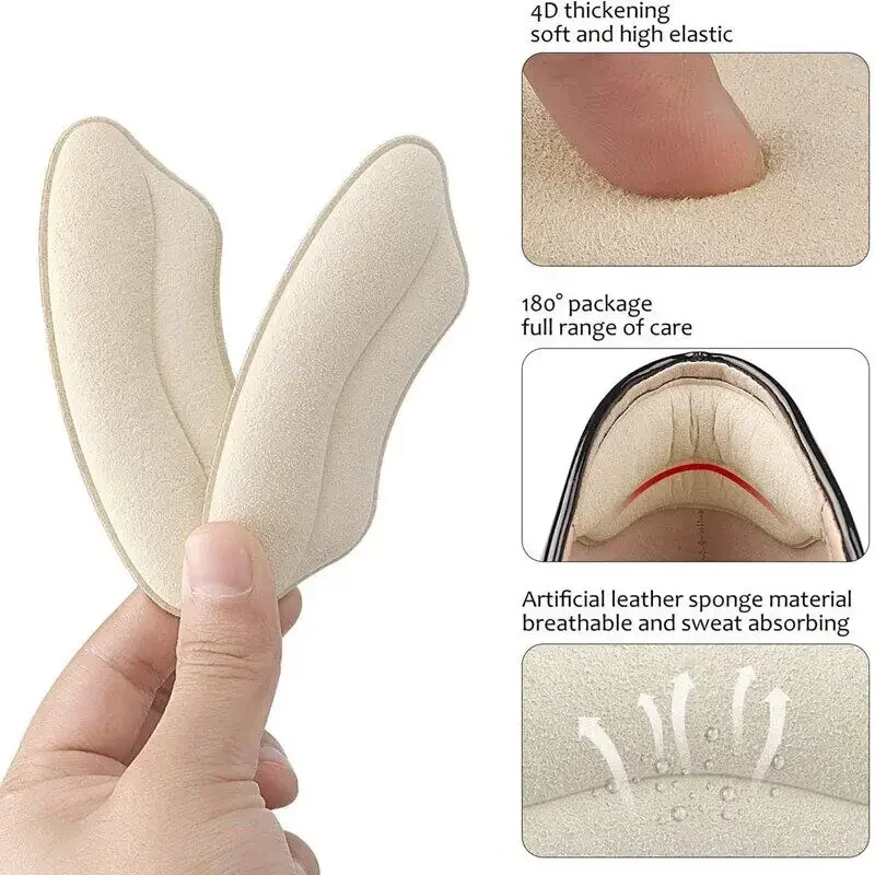 

2 Pairs Pad Adjust Size Adhesive Heels Women Insoles Shoes High Heel Pads Liner Grips Protector Sticker Pain Relief Care Insert