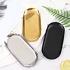 Stainless Steel European Jewelry Storage Tray Metal Cosmetic Storage Oval Cake Fruit Dessert Tray Snack Plate Kitchen Organizer 3