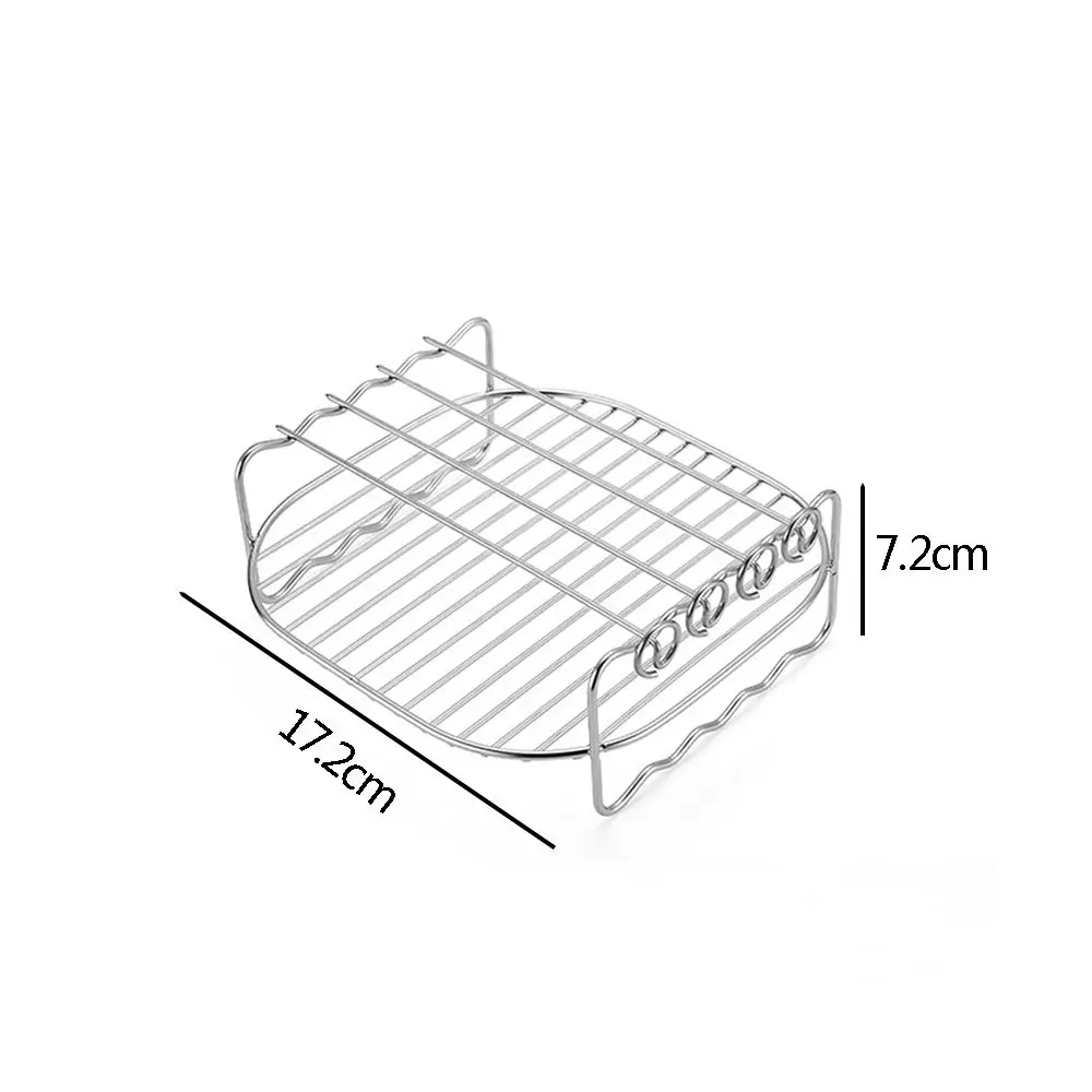 Baking Tray Skewers Air Fryer Stainless Steel Holder BBQ Rack Double-deck Home air fryer rack