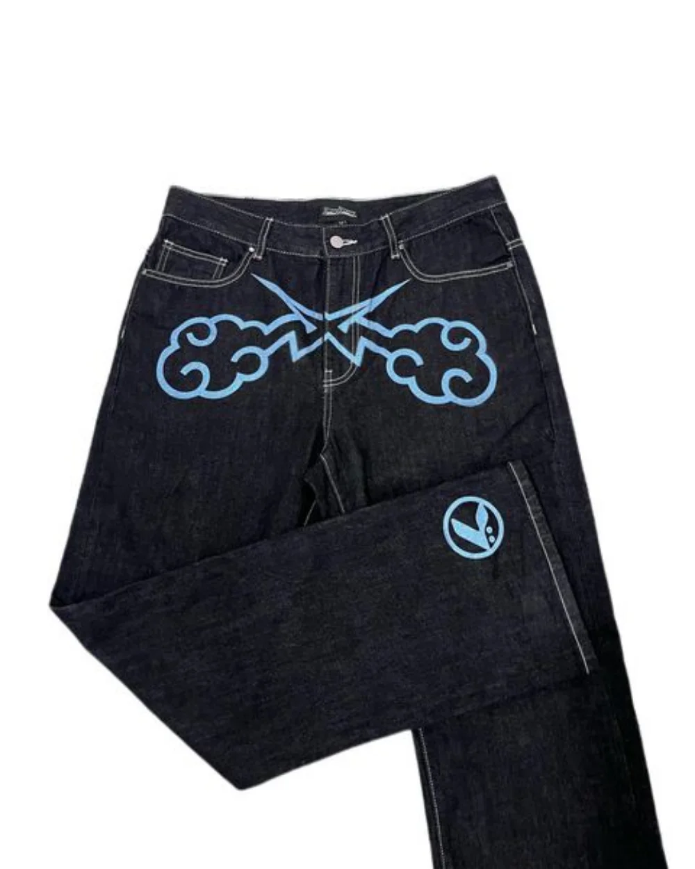 

Y2k Jeans High Street Hip-Hop Design Sense Jeans For Men And Women 2023 New Street Harajuku Fashion Punk Straight Wide-Leg Pants