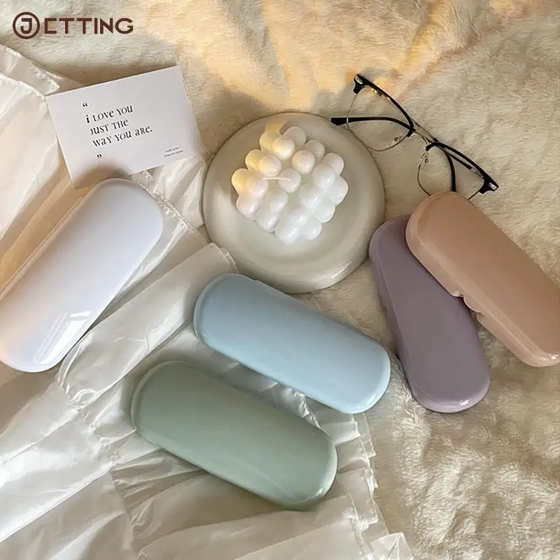 

Portable Cream Colored Glasses Case Cute Sunglasses Myopia Glasses Storage Box Travel Student Simple Sunglasses Box Storage Box
