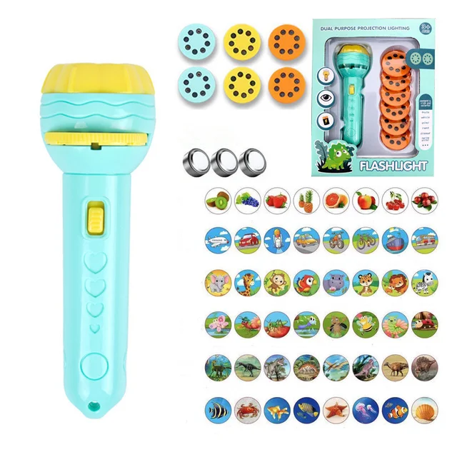 Flashlight Projector Torch Lamp Toy Baby Sleeping Story Book Early Education Toy for Kid Holiday Birthday Xmas Gift Light Up Toy 1