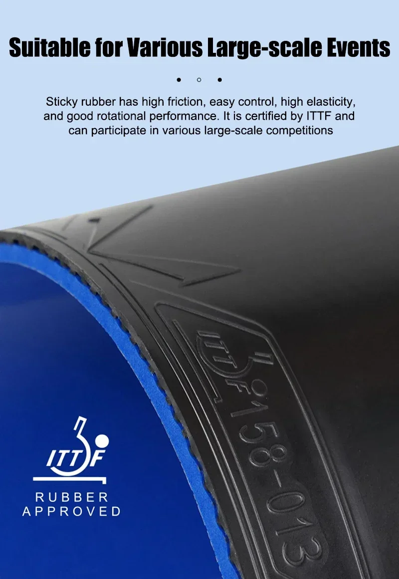 Description Picture 6 of itemLOKI RXTON 9 Table Tennis Rubber Super Sticky Pips-in Internal Energy Ping Pong Rubber with Blue Cake Sponge Fast Attack and Arc