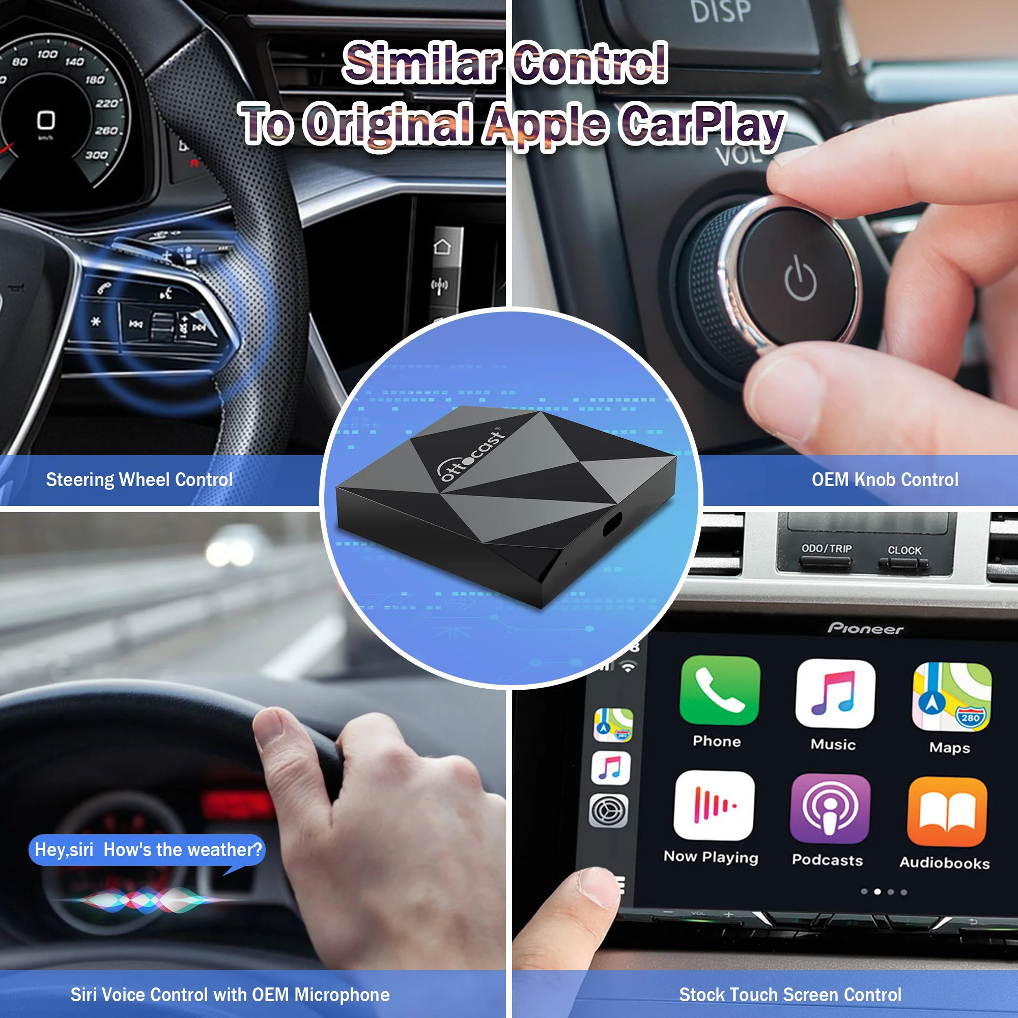 OTTOCAST Audi Proshe Benz VW Volvo Toyota   ī÷ , USB , OEM Ƽ̵ ÷̾, U2