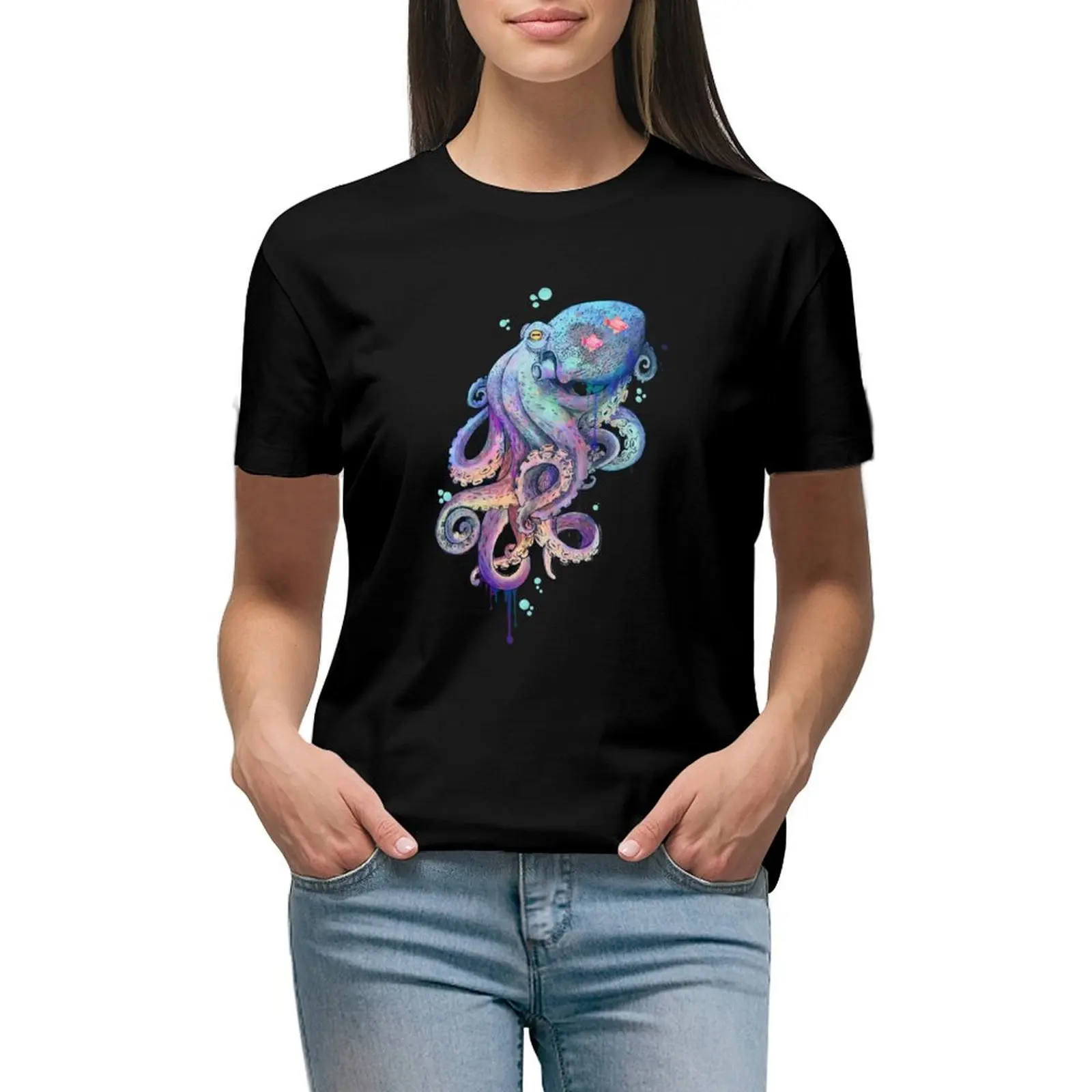 

octopus T-Shirt summer tops customs design your own funny t shirts for Women