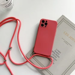 Crossbody Lanyard Phone Case with Necklace Strap and Rope Cover for Honor 90 Lite (Hawthorn Red)