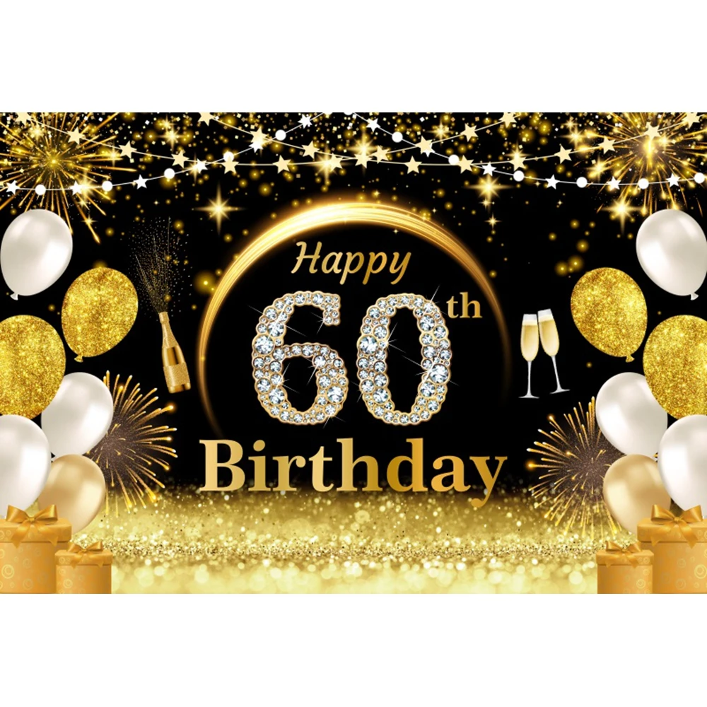 2 Poster Personalizzati Per Compleanno Con Palloncino Dorato – Sfondo Per Festa 18° 21° 30° 40° 50° 60° 70° – Interno/Esterno