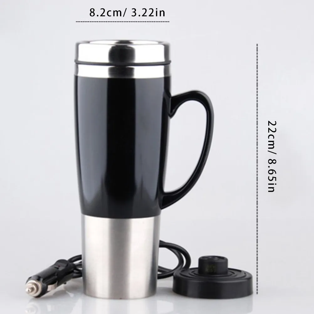 12V 스테인레스 스틸 자동차 전기 주전자 401-500ml 자동 물 가열기 빠른 가열 휴대용 여행용 선물 자동차 주전자