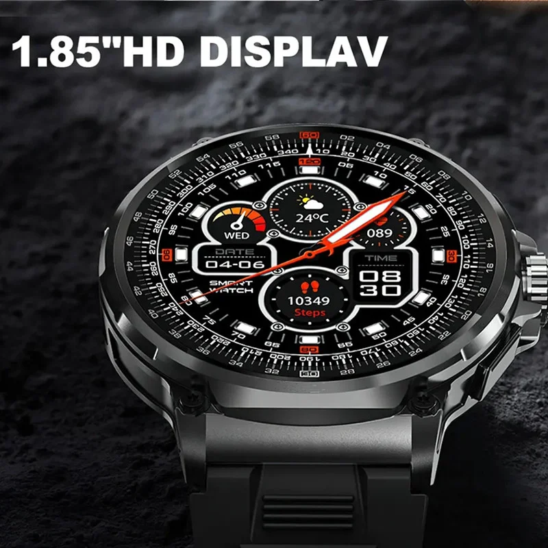 V69 Bluetooth Call Smart Watch 1.85 Inch Large Screen Men Sports Fitness Tracker Heart Rate Health Monitor 710mAh Smartwatch 2
