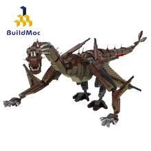 

MOC-90341 Jurassic Two-legged Dragon Building Block Kit Pterosaur Triceratops Brick Model Home Decore DIY Kids Puzzle Toys Gift