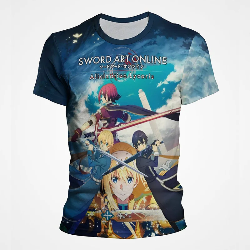 

Модная мужская футболка с 3d-рисунком Sword At Online, футболки с оригинальным рисунком, детская крутая уличная одежда, женская одежда большого размера с коротким рукавом