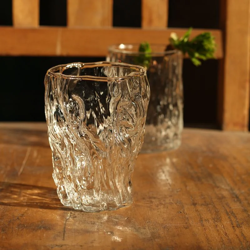

10oz Glass Water Cup Twist Fold Household Fruit Juice Tea Lovely Beer Ins Style Korean Milk Coffee Mug