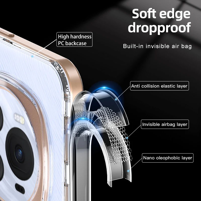 Rugged Shockproof Magnetic Wireless Charging Armor Case with Airbags สำหรับ Enchanced Protection