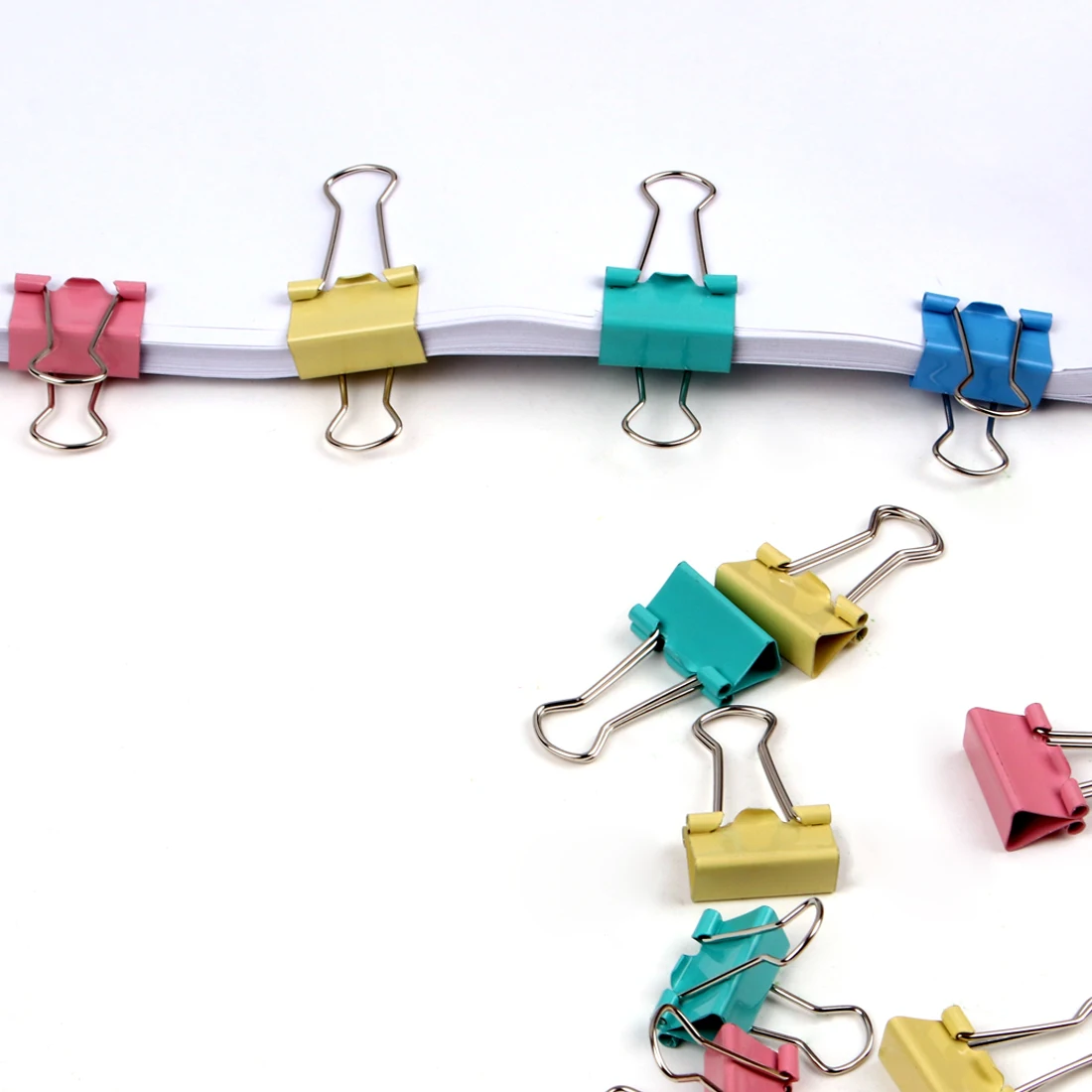 MOTARRO 40Pcs 19mm New Colorful Dovetail Clip Effortless Binder Clip Long Tail Clip For School Office Learning Supplies 1Box 3