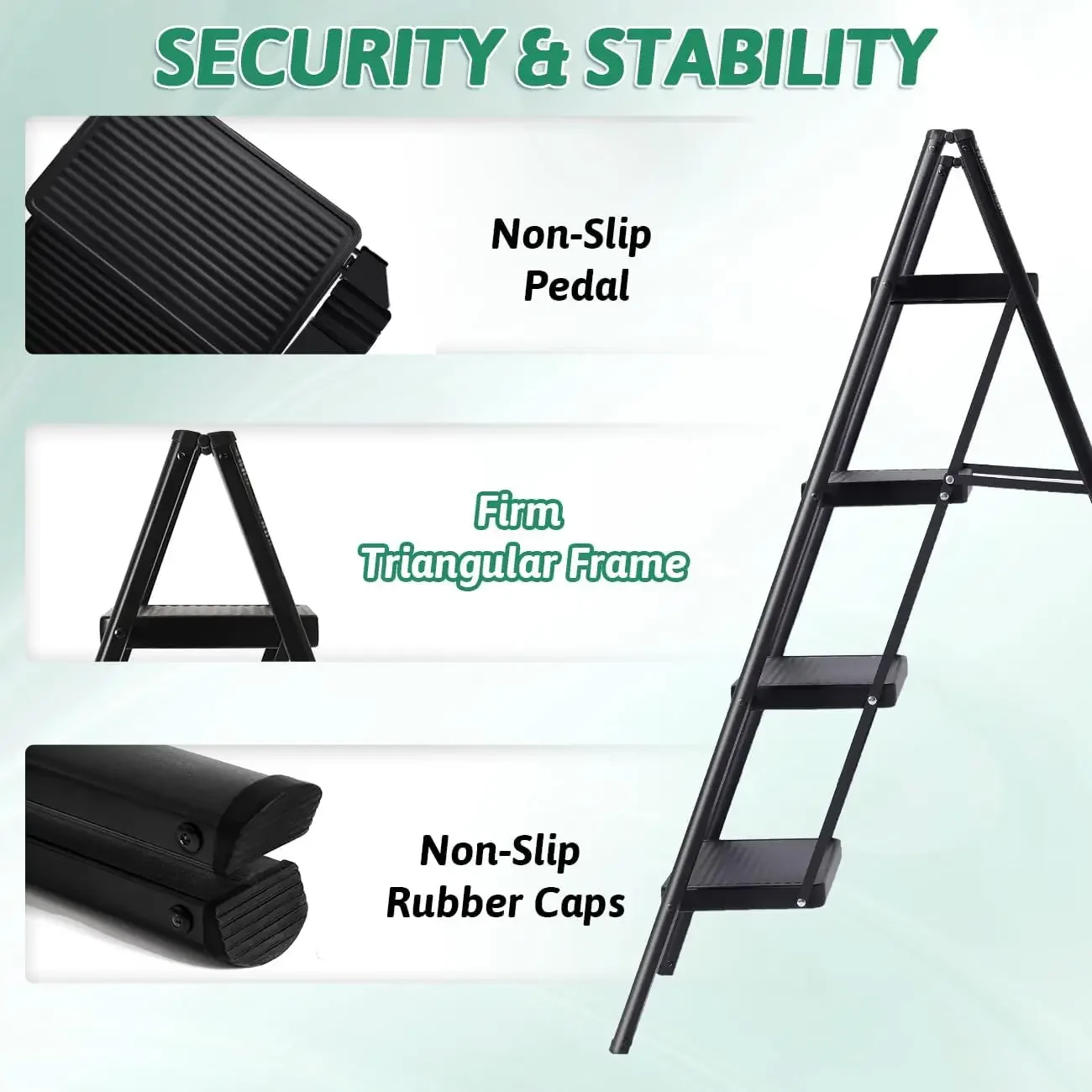4 Step Ladder Folding Step Stool Heavy Duty 330 Lbs Load Step Ladders for Home Tall Kitchen/Closet Stepladder for Adults 2