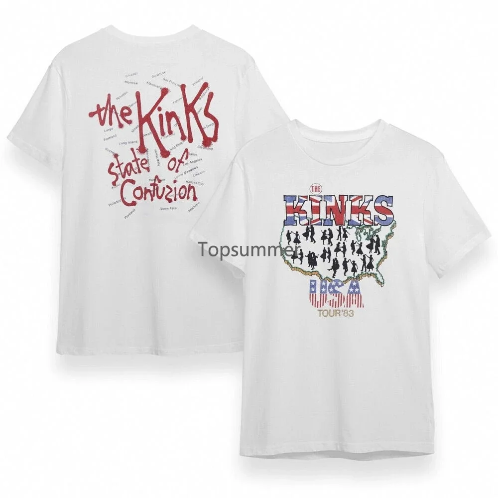 

Rare!! Vintage 1983 The Kinks State Of Confusion Tour Jersey T-Shirt Size S-3Xl