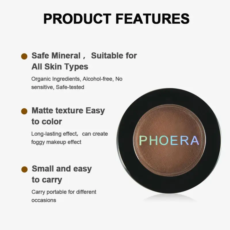 PHOERA Eyeshadow Natural Matte Waterproof Palette Pigment 12 Colors Maquillaje eye shadow,eye shadow plate