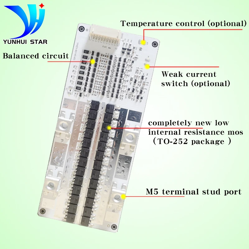 윤휘스타 BMS 5S 6S 7S 8S 리튬인산철(LiFePO4) 리튬이온 18V 20V 22V 24V 리튬 보호 회로 80A 밸런서 포함 소형 저장 배터리용