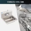 Commercial Hand Wash Sink, 17x15 Inch Wall Mount Kitchen Sink for Restaurant Bar RV Bathroom Laundry Room 2