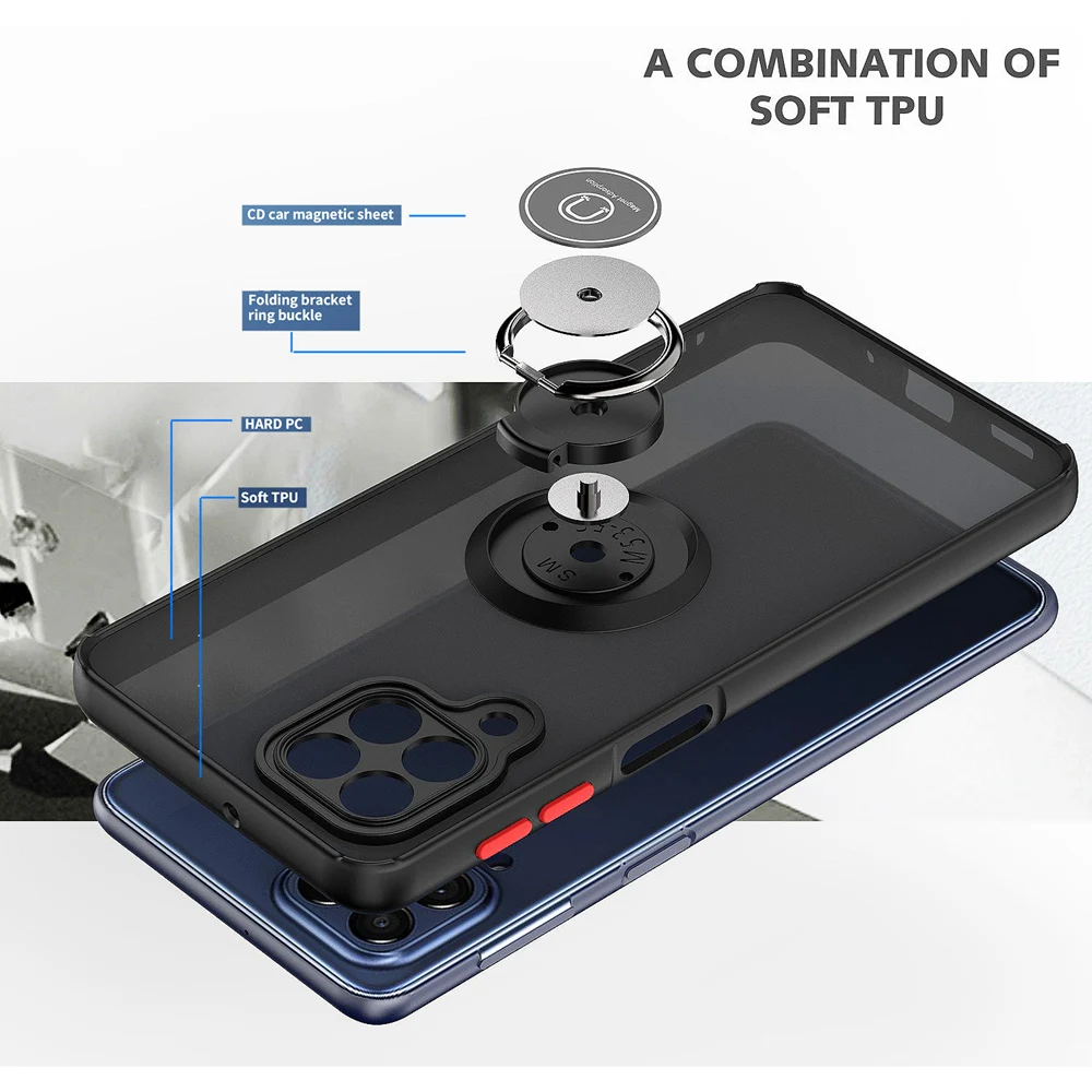 Custodia per telefono trasparente opaca moda KEYSION per Samsung M53 M33 5G M32 Cover posteriore antiurto trasparente per Galaxy A22_voghion.com