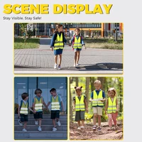 Gilet de sécurité pour enfants, vêtements réfléchissants pour enfants, formation, sport, protection scolaire, extérieur, bandes fluorescentes haute visibilité 5