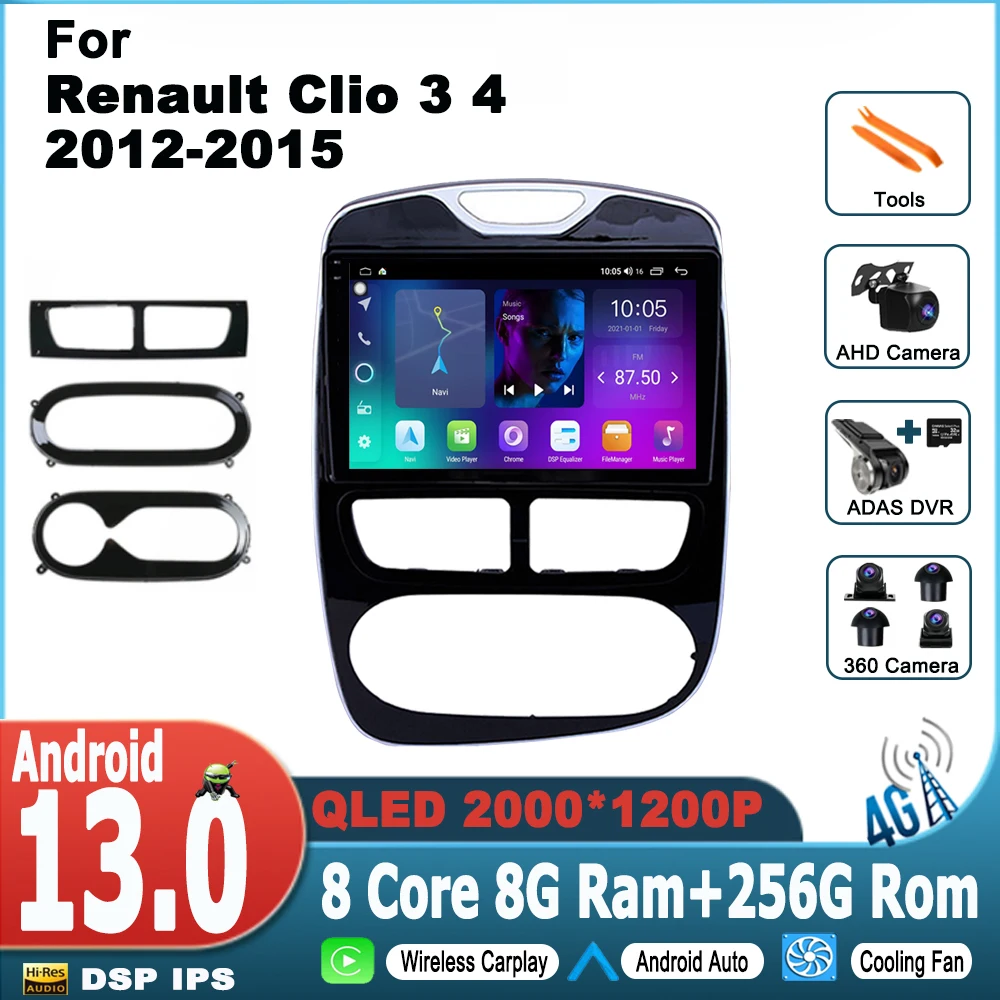 Android 13 Voor Renault Clio 4 Zoe 2012 2015 Auto Apple Carplay Radio Car Multimedia Player Gps