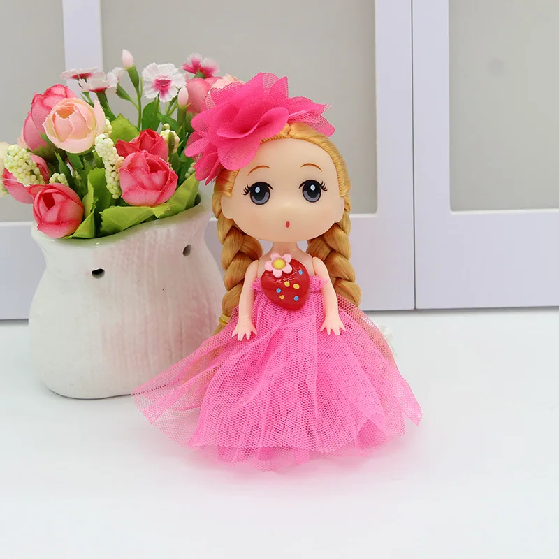 1PC Cute Confused Wedding Dress Doll Mini Princess Dolls for Girls Princess Toy Dolls for Dollhouse Key Pendant Christmas Gifts