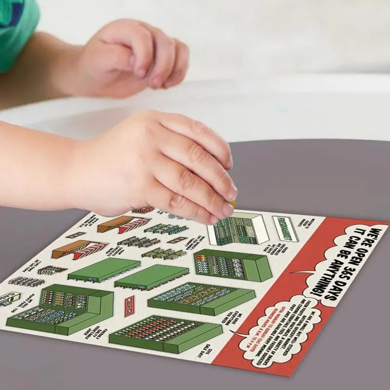3D Sticker Scene Cartoon House Sticker For Kids Reusable Scene Stickers Children Set For Preschool Home