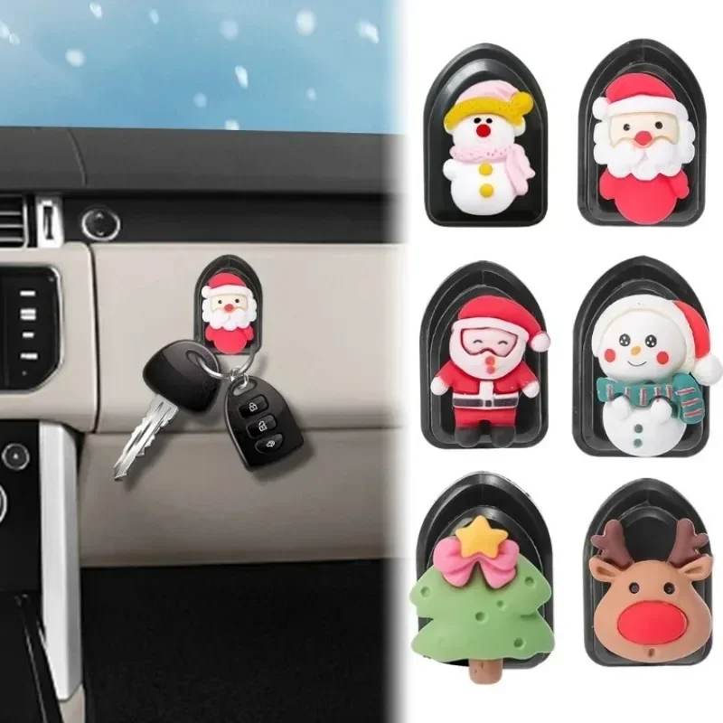 

Car Christmas Small Hooks Seat Back Stowage Fasteners Cute Cartoon Hanging Decoration Self-stick Usual Cars Interior Accessories