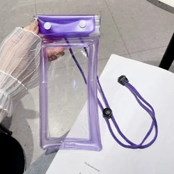 Universal Waterproof Phone Case with Neck Strap - Touchable Underwater Protection for Devices Up to 7.2 Inches (PURPLE)