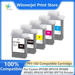 PFI-102 PFI102 PFI 102 Compatible Pigment Ink Cartridge For Canon iPF500 iPF510 iPF600 iPF605 iPF610 iPF700 With Ink And Chip