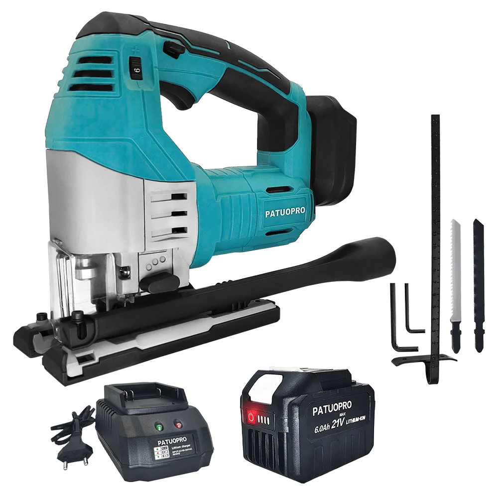 Cordless Jigsaw 6-Speed Brushless Electric 26mm 4-Position Orbital Wood Power Tool For Makita 18V Battery