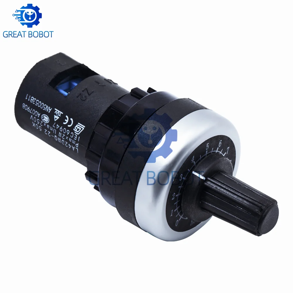 BS LA42DWQ-22 1K 2K 5K 10K 20K 50K 100k 200k 500K 22mm Diameter Pots Rotary Potentiometer Resistance Switch for arduino